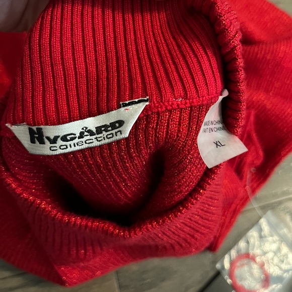 Nygard NWT  Sweater Vest Womens XL Red Sleeveless High Neck Shimmer Top Cotton - Picture 6 of 6